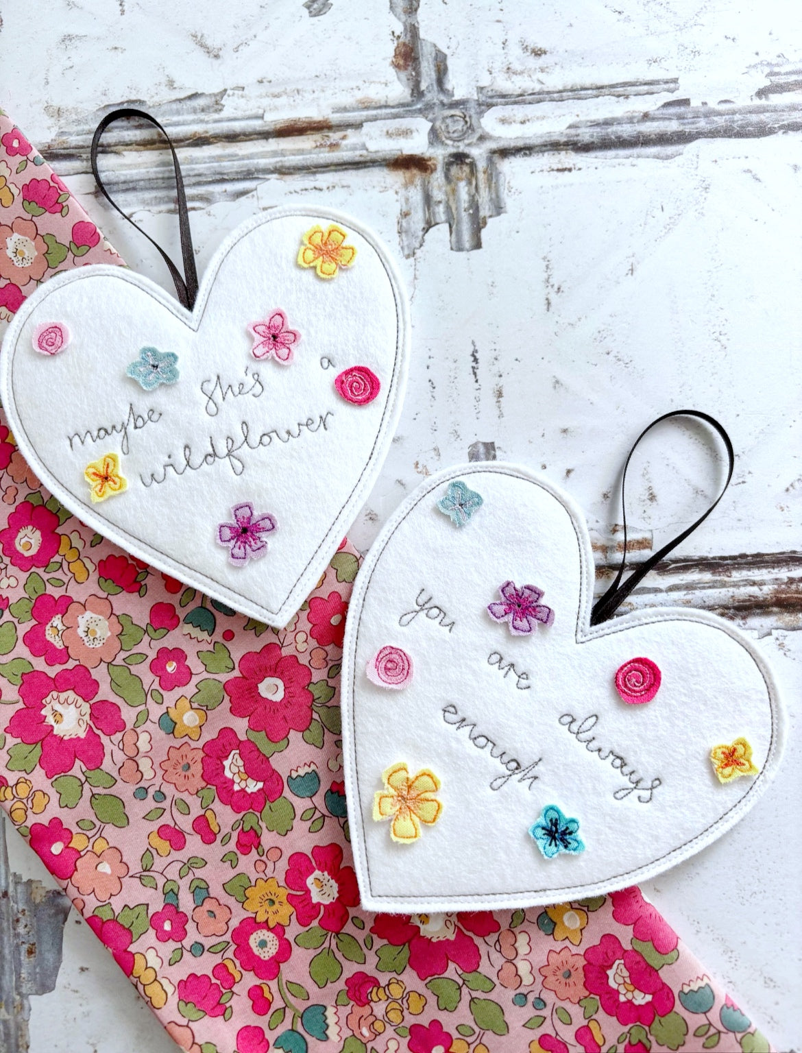 Personalised Floral Heart Decoration | Tink and Reu