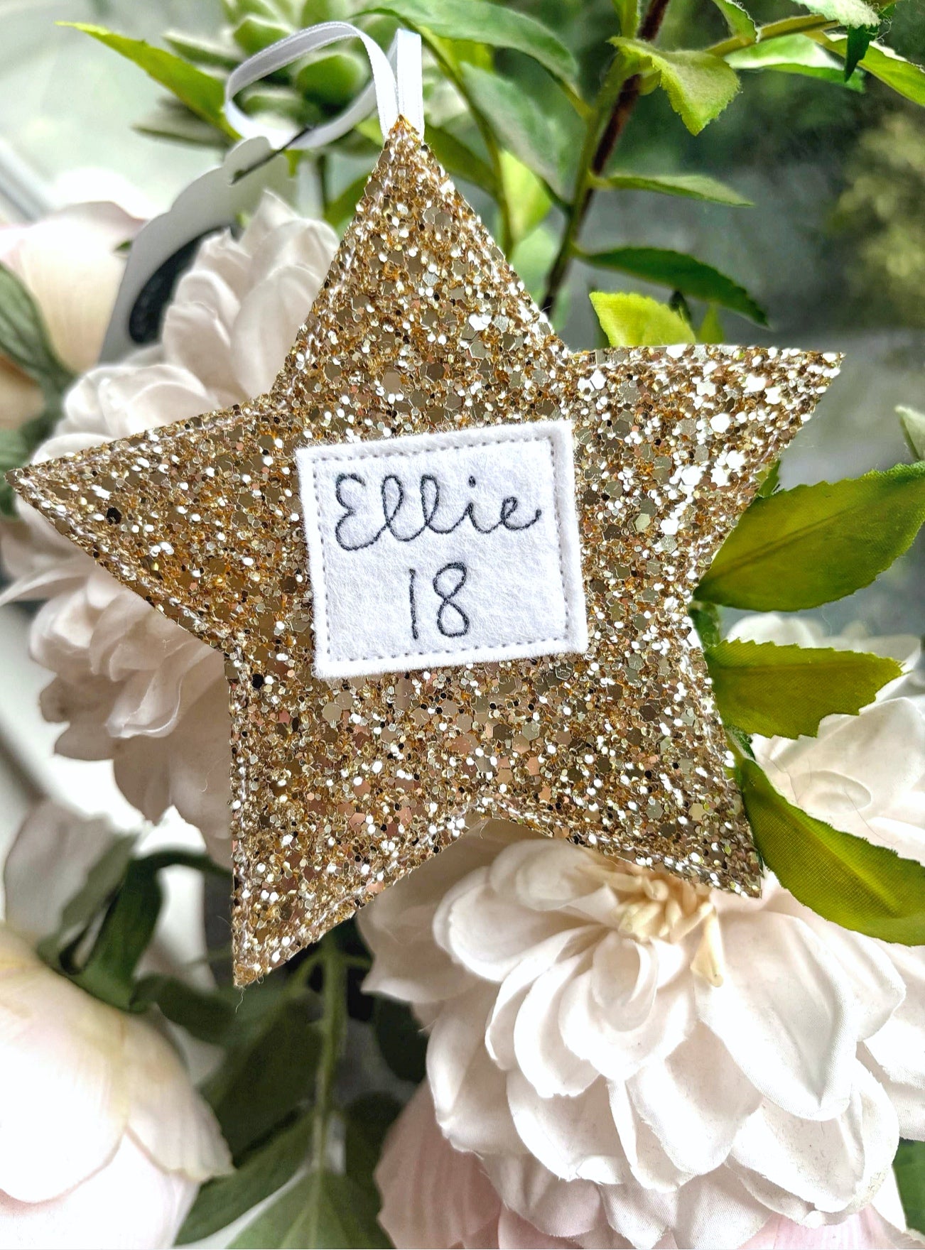 Personalised Glitter Star Decoration | Tink and Reu