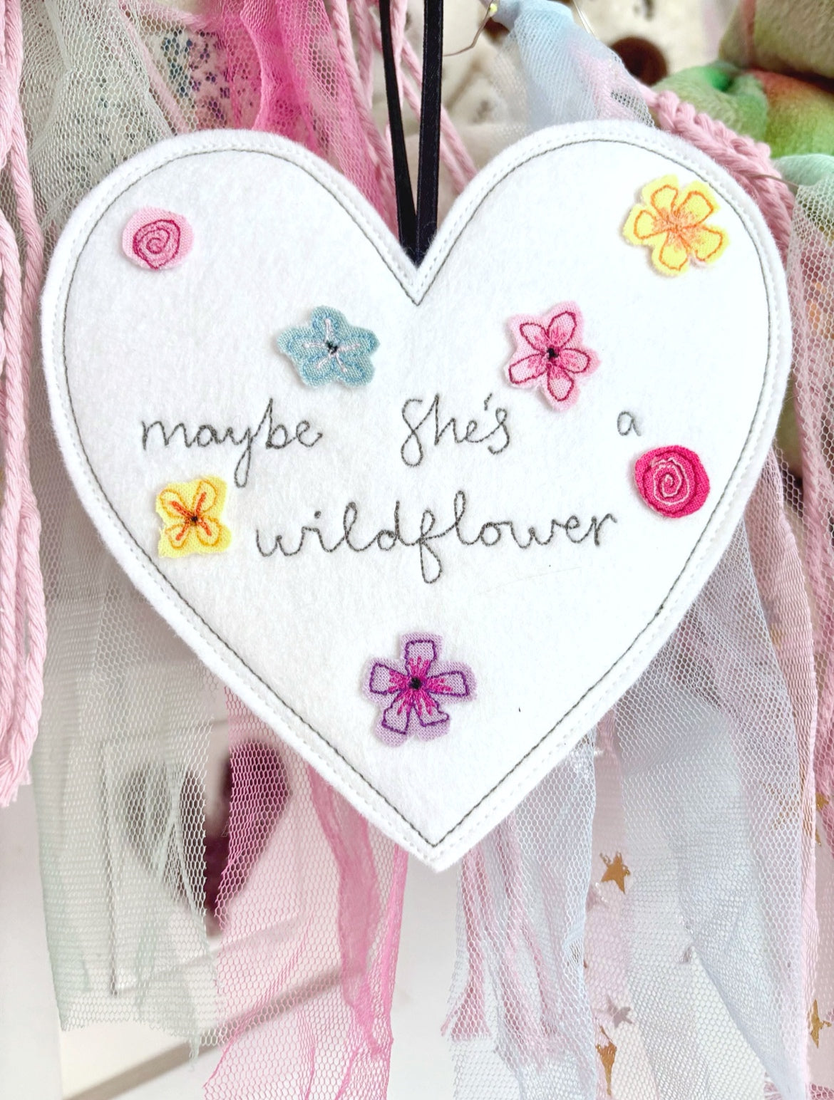 Personalised Floral Heart Decoration | Tink and Reu