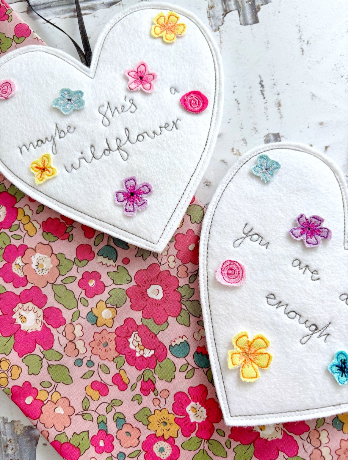 Personalised Floral Heart Decoration | Tink and Reu