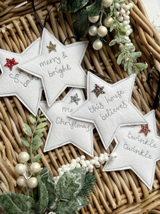 Personalised Felt Star Decoration | Tink and Reu