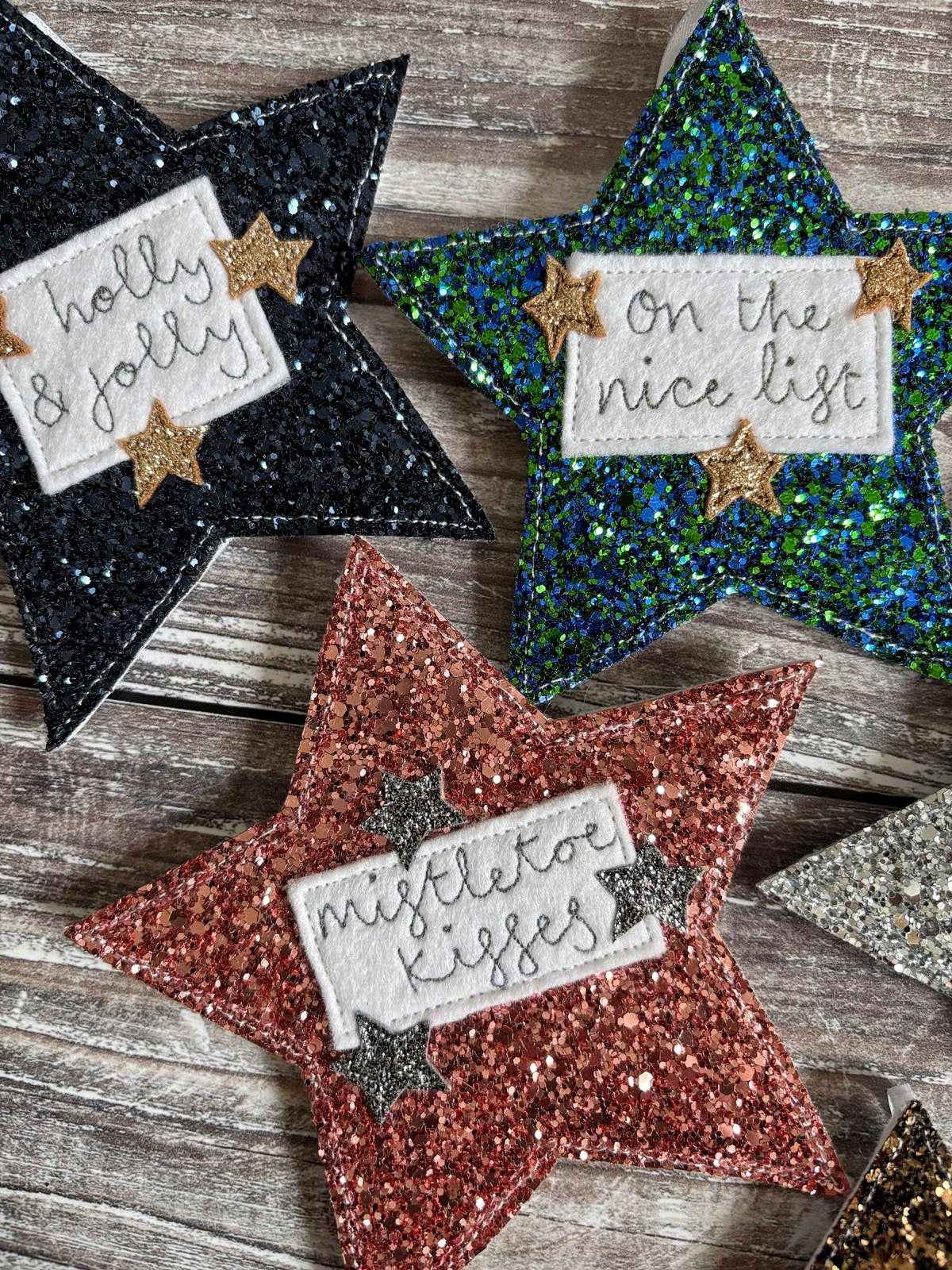 Personalised Glitter Christmas Star Decoration, Tree Decoration, Family Decorations