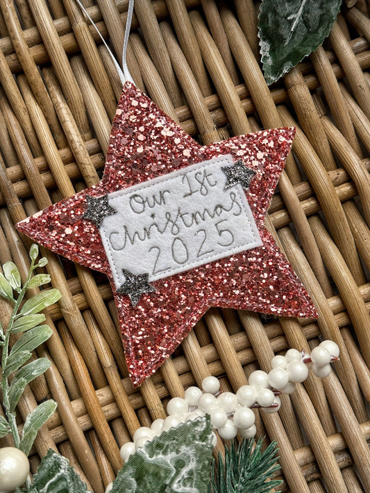 Our First Christmas Glitter Star Decoration | Tink and Reu