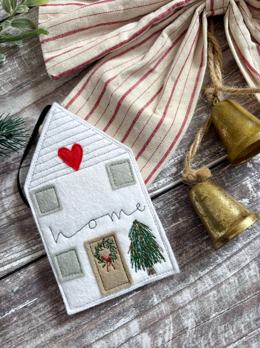 Christmas Scandi House Decoration, Personalised With A House Number or Festive Wreath 