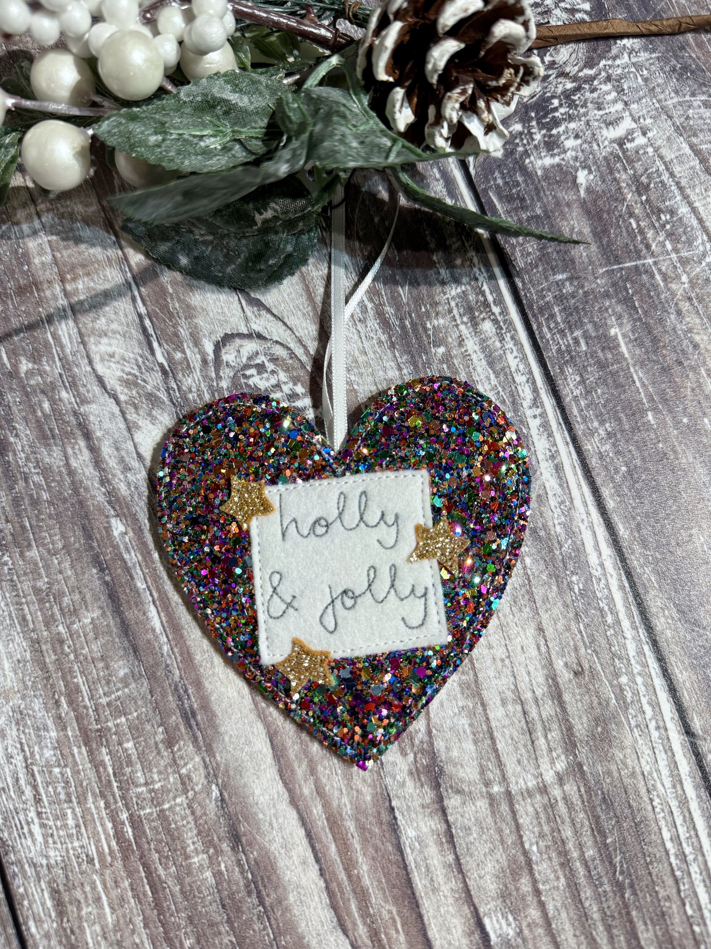 Glitter Heart Christmas Decoration