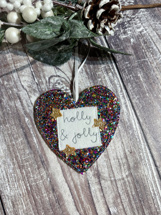 Glitter Heart Christmas Decoration