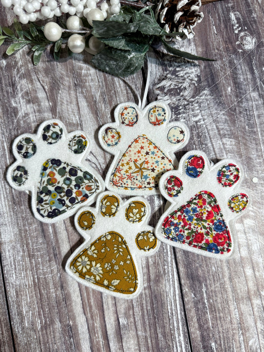 Liberty Christmas Paw Print Decoration