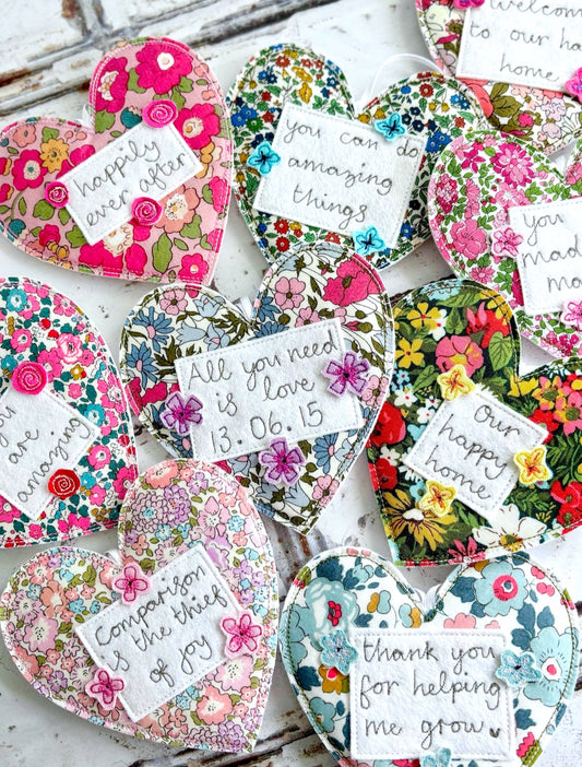 Personalised Liberty Heart Decoration | Tink and Reu