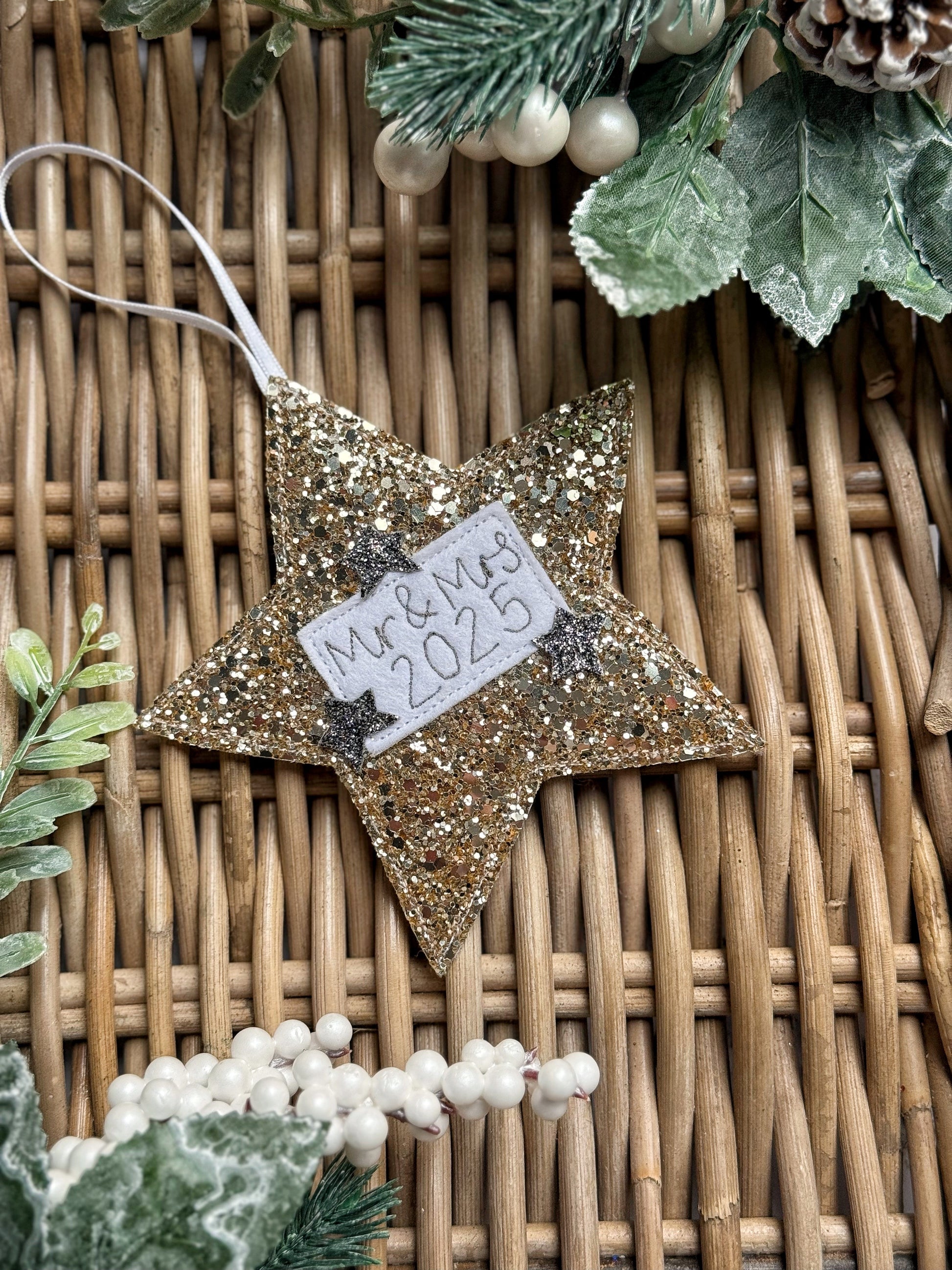 Our First Christmas Glitter Star Decoration | Tink and Reu