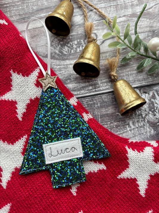 Personalised Glitter Christmas Tree Decoration