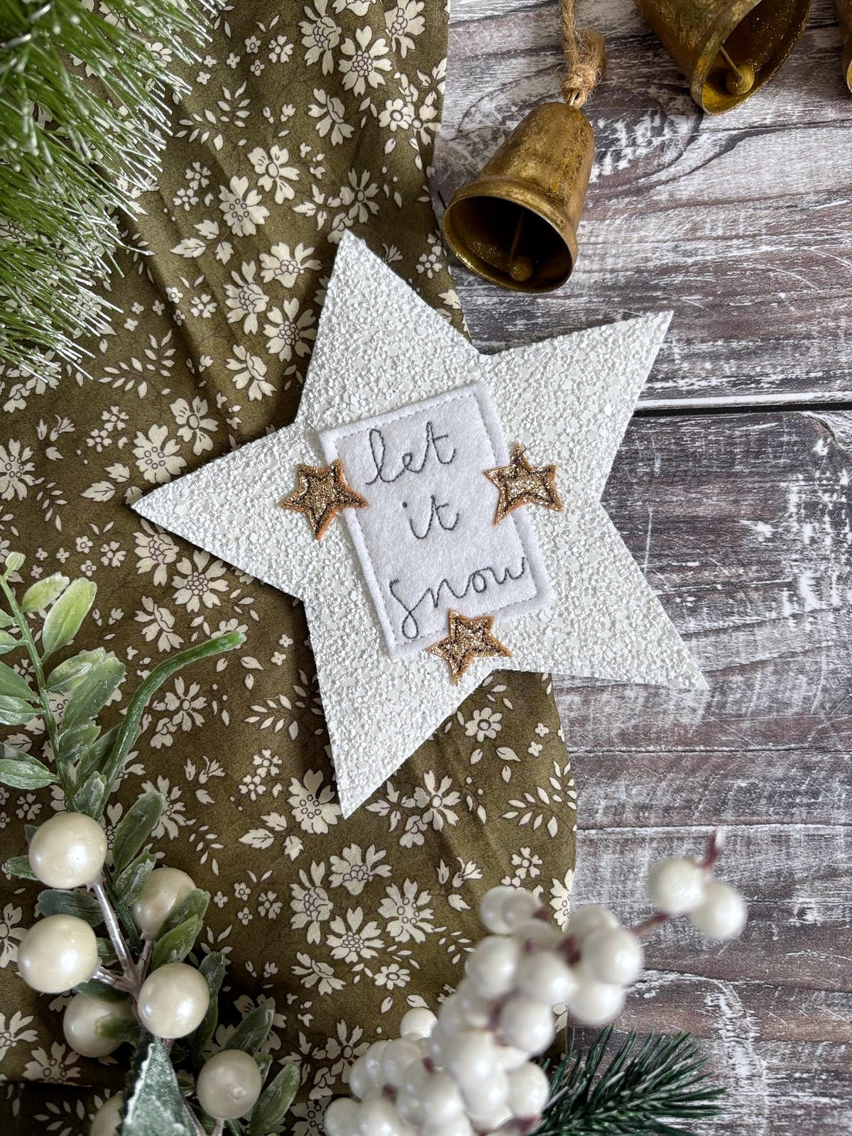 Personalised Glitter Christmas Star Decoration, Tree Decoration, Family Decorations