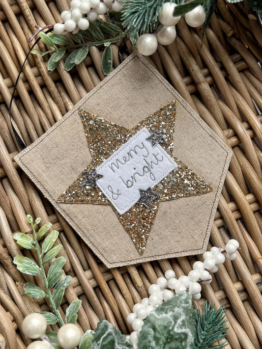 Merry & Bright Star Pennant | Tink and Reu
