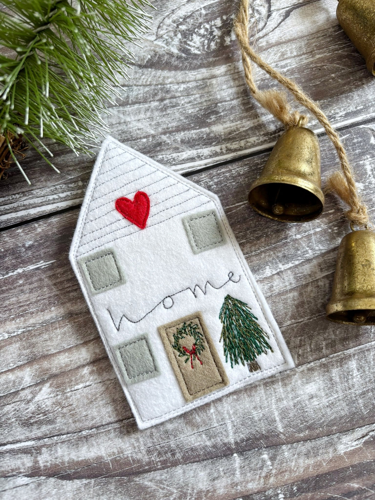 Christmas Scandi House Decoration, Personalised With A House Number or Festive Wreath 