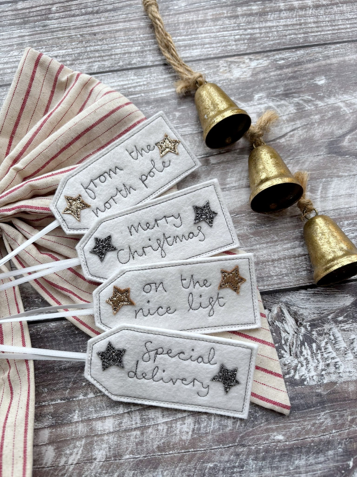 Set of 4 Christmas Parcel Gift Tags
