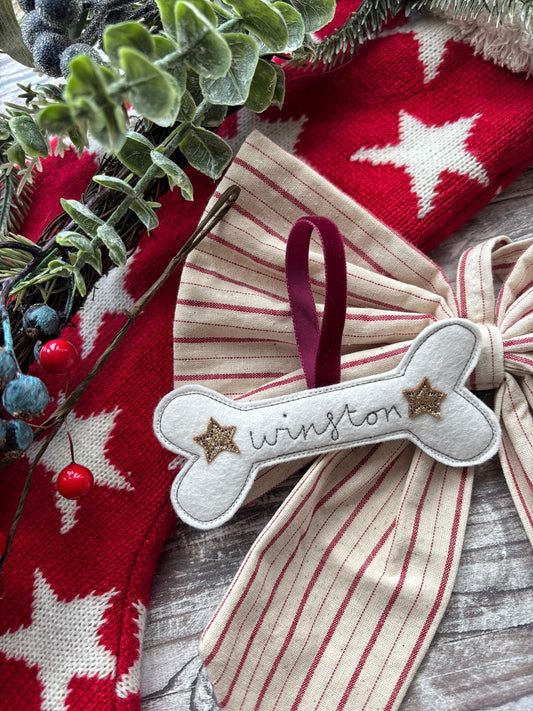 Personalised Dog Bone Christmas Decoration