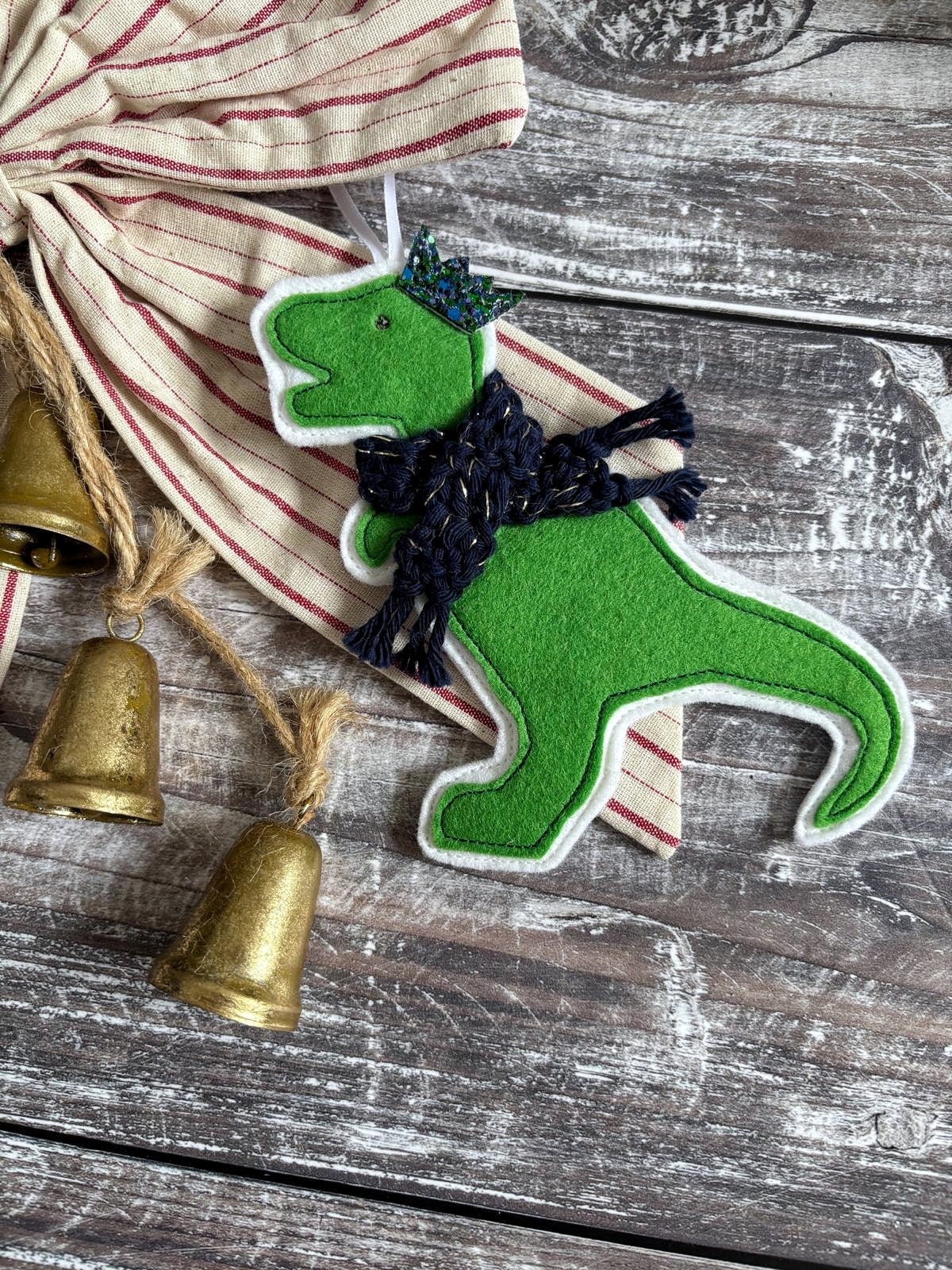 Festive T-Rex Christmas Decoration
