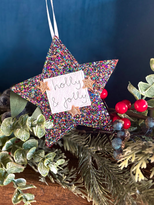 Glitter Star Christmas Decoration