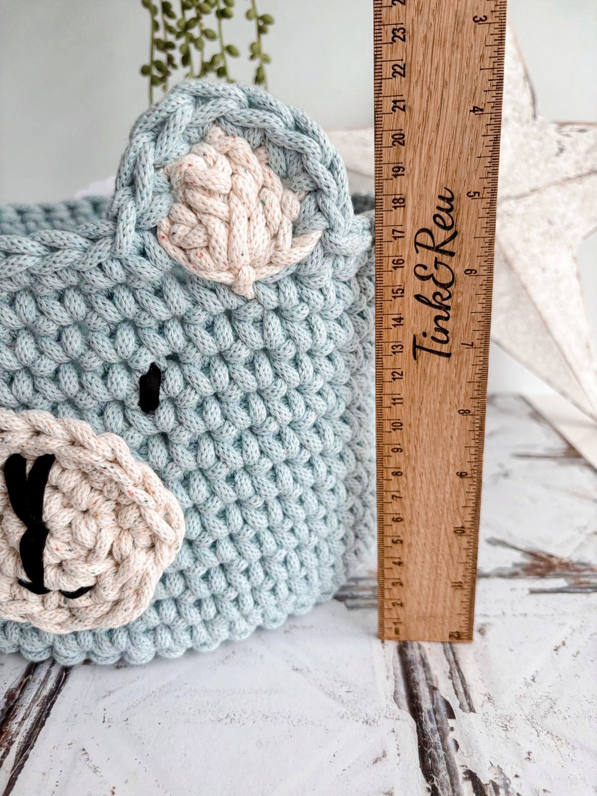 Crochet Bear Nursery Storage Basket | Tink and Reu 