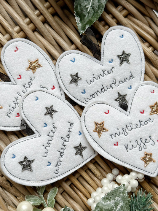 Festive Felt Heart Decoration | Tink and Reu
