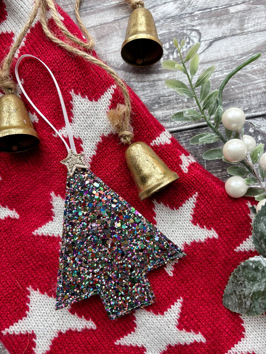 Glitter Christmas Tree With Star Decoration 
