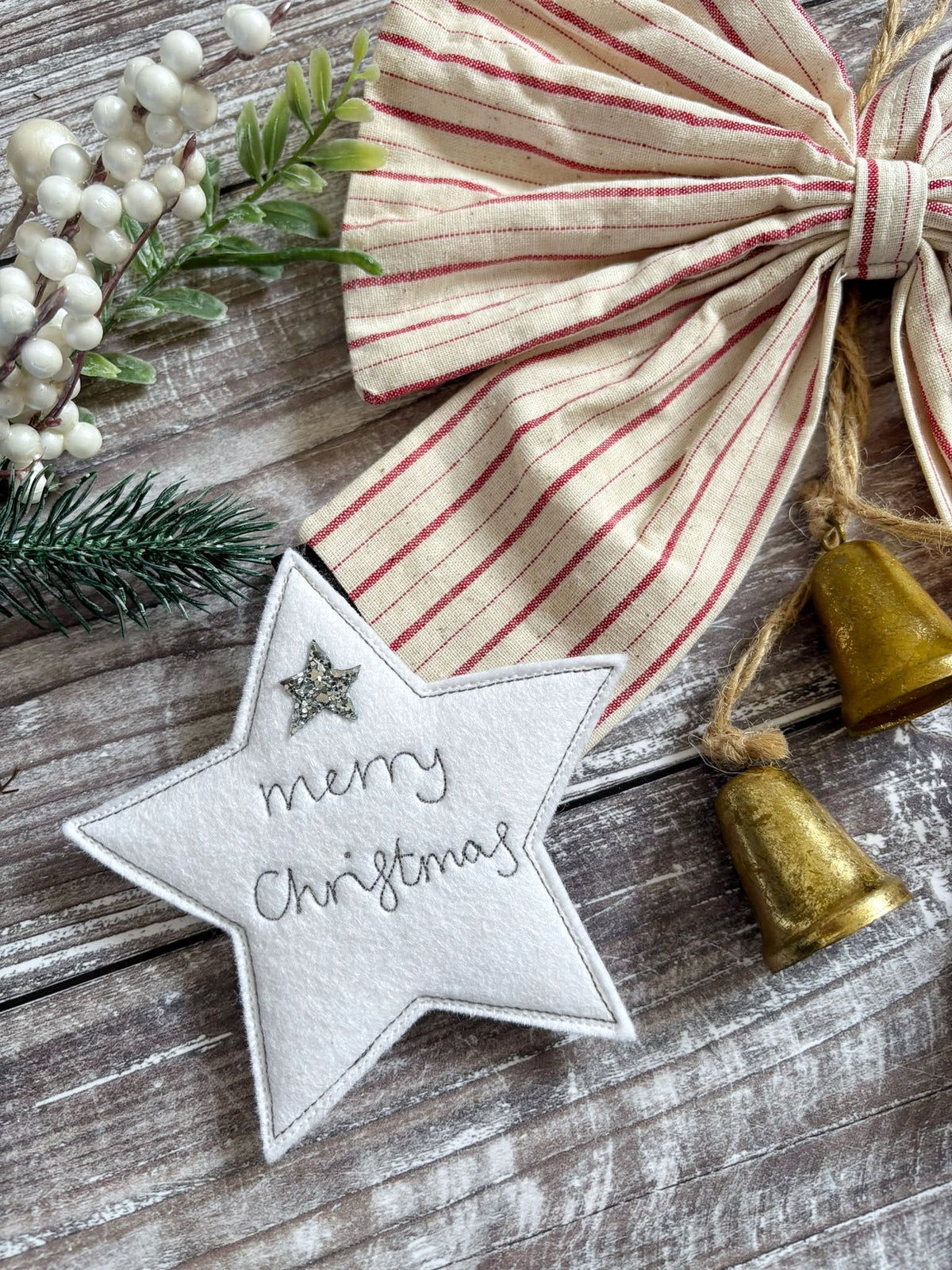 Personalised White Star Christmas Decoration