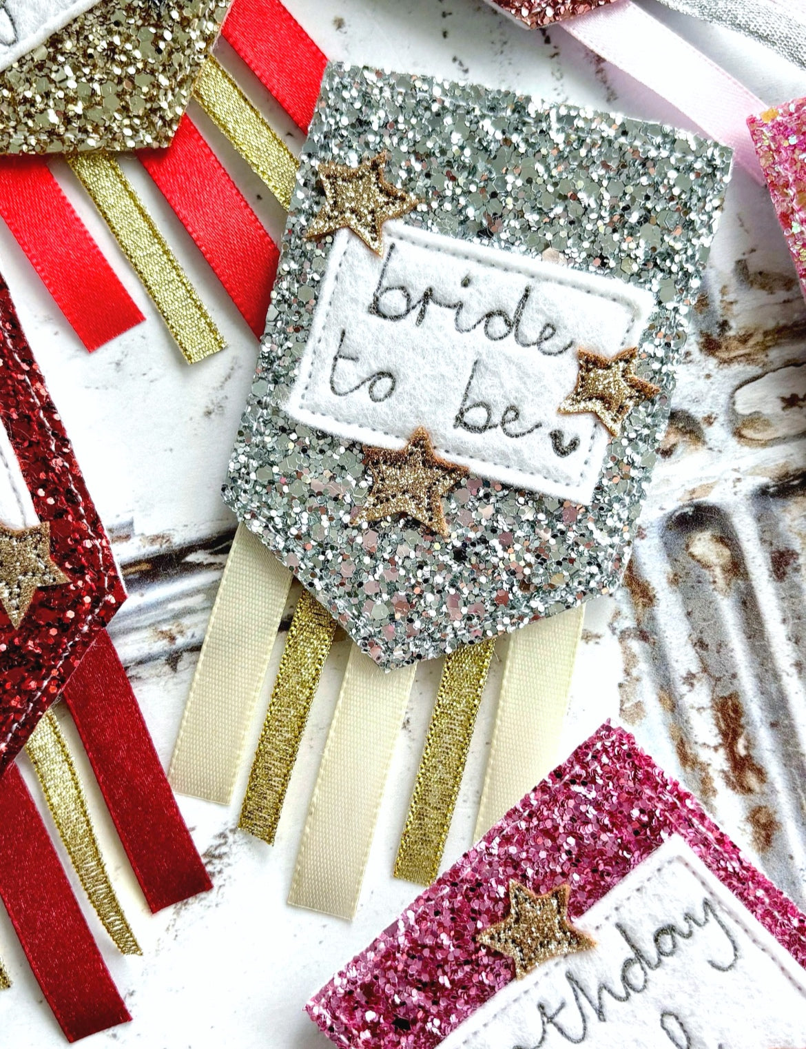 Personalised Glitter Celebration Badge | Tink and Reu